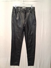 Universal Thread Faux Leather Pants 8L High Rise 90s Straight Leg Black Size 8