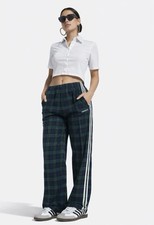 Adidas Originals Tartan Black Watch Plaid Corduroy Wide Leg Track Pant IX7415 M