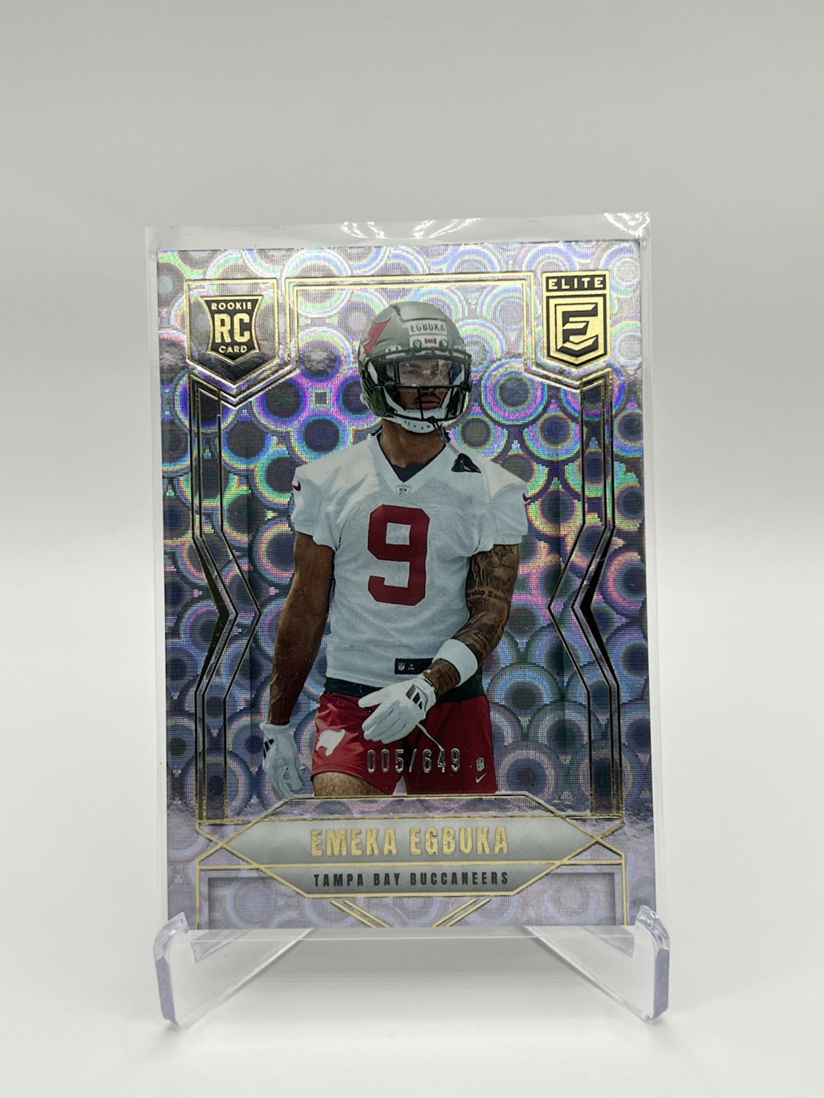 2025 Panini Donruss Elite - Rookies Emeka Egbuka #102 Lavender Pyramids 05/649