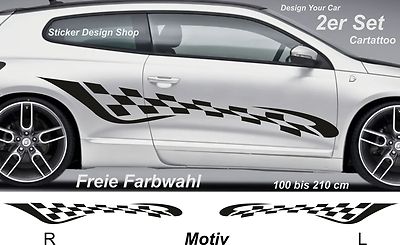  2er Set Autoaufkleber Racing Sport Seiten Auto Tattoo Aufkleber Sticker Tuning2