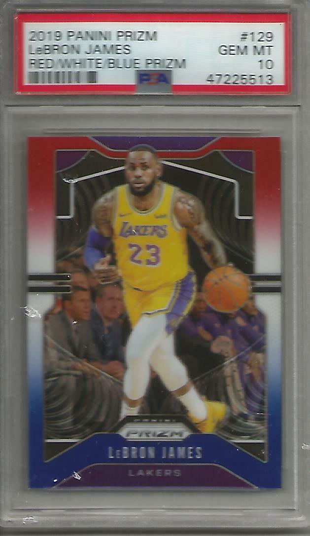 LeBron James 19/20 Panini Prizm Red-White-Blue Prizm PSA 10 | eBay