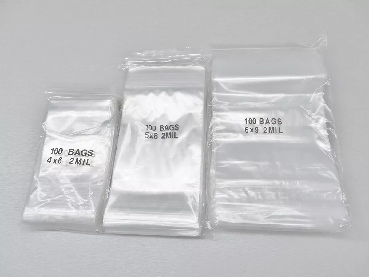 100 6x9 Clear Zip and Lock Plastic Zipper Poly Locking Reclosable Bags