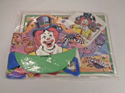Vintage 1988 Ronald McDonald's Big Top Birthday Party Pack for 10 (sealed)