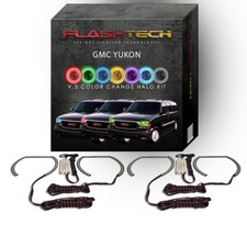 Color Changing Halo Headlights RGB Multi Color Changing LED Halo Ring kit for 2000-2006 GMC Yukon Headlights