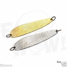 Fish WOW! 5oz Fishing Silver Hammered Spoon 5" Casting Trolling spoons lures New