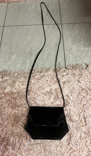 Damen Lack Handtasche Schwarz Tasche Damentasche Lacktasche ca 15x 11cm TOP