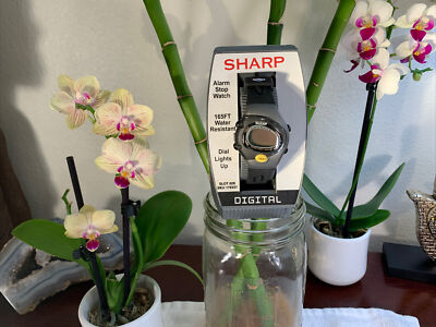 Original Vintage Sharp Digital Watch NEW In Case+Manual 165FT Water Resistant
