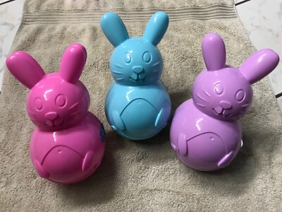Jumbo Easter Bunny Plastic Fillable Eggs Pack of 3 Rabbits Reusable Surprise