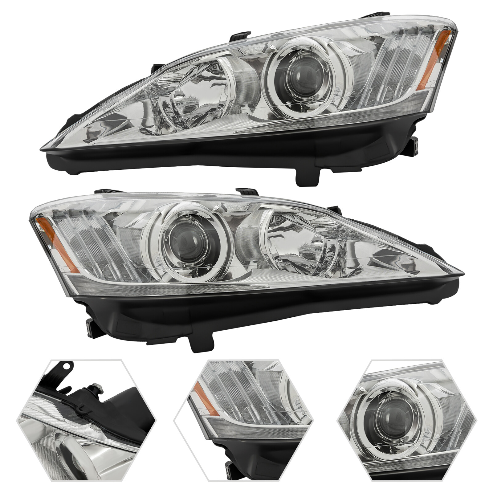 Left & Right Xenon Headlights HID Headlamps For Lexus ES350 2010 2011 2012