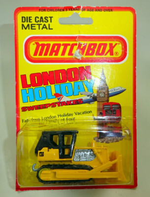 Matchbox Superfast Nr.64D Caterpillar Bulldozer gelb hellgelbe Rollen top in Box