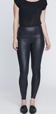 Seven7 Black Faux Leather Moto Sculpted Leggi...