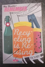 art postcard hey neighbor remember recycling is reusing unposted