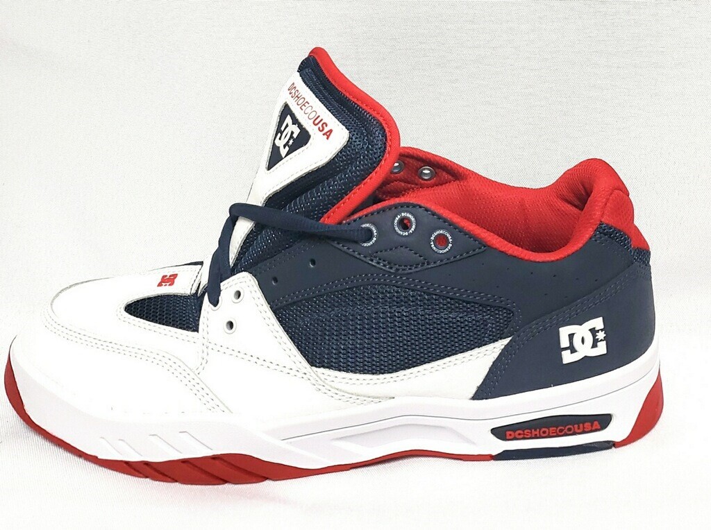 Mens DC Shoe Company Maswell Navy Red White Skateboard Athletic Sneakers Shoes