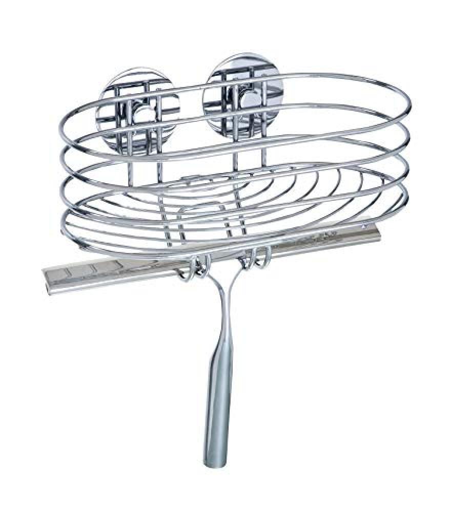 Wenko 18916100 Turbo-Loc Mensola con Tergidoccia, Fissaggio Senza Trapano, Accia