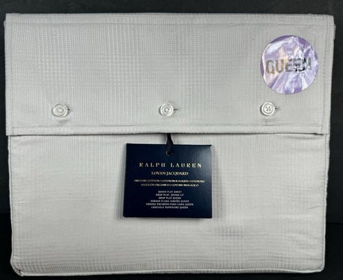 Foglio colore Ralph Lauren Lovan Jacquard Queen Size Platino prezzo al dettaglio $215 - Foto 7 di 13