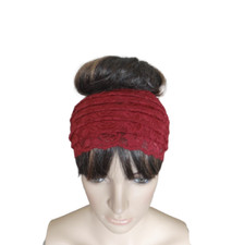 Light Burgundy Head Wrap. Lace Headband. Wide Hairband. Hair Wrap. Hair Piece.