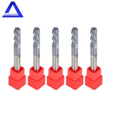 5 PCS 1/4" 4 Flute Ball Nose Carbide End Mill 3/4" LOC 2-1/2" Overall Length