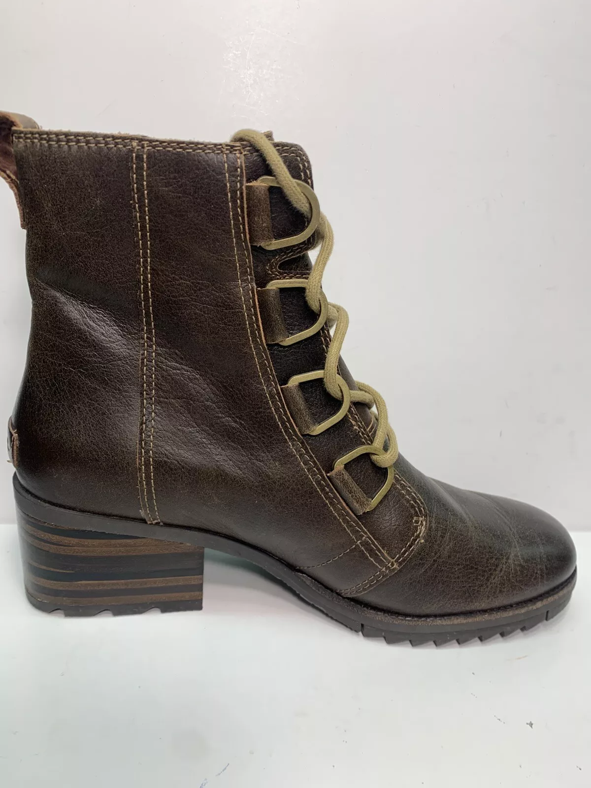 sorel cate lace ankle leather boots