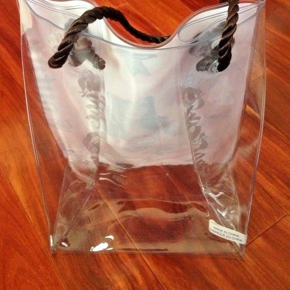 JUICY COUTURE ВИНИЛ КОСМЕТИЧЕСКИЙ СУМКА С КОРОТКИМИ РУЧКАМИ ОБЕД СУМКА ПОДАРОК ВЕРЕВКИ РУЧКА ПРОЗРАЧНЫЙ НОВЫЙ  - Изображение 3 из 4