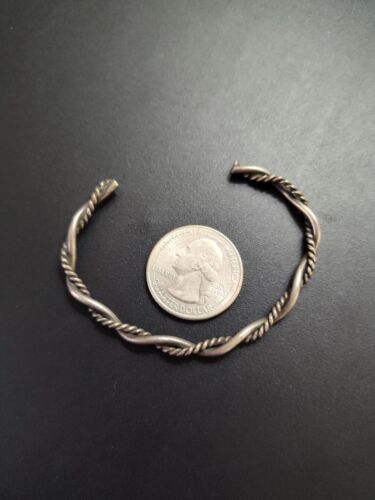 Vintage indianisches Sterlingsilber 6 Zoll Manschette geflochten 7,7 g - Bild 3 von 7