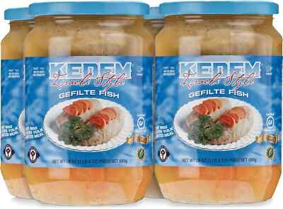 Kedem Gluten Free Gefilte Fish 24oz 4 Pack No MSG No Egg Yolk