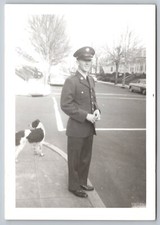Vtg Photo - Handsome Air Force Soldier and his dog Circa 1950s