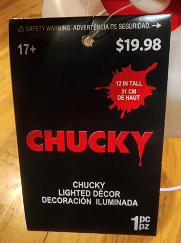 Gemmy Chucky Blow Mold 12" Decorazione Halloween Gioco Bambini Universali Studi Illuminato - Foto 8 di 9