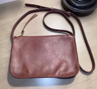 New MADEWELL Transport Simple Crossbody bag purse Dark brown