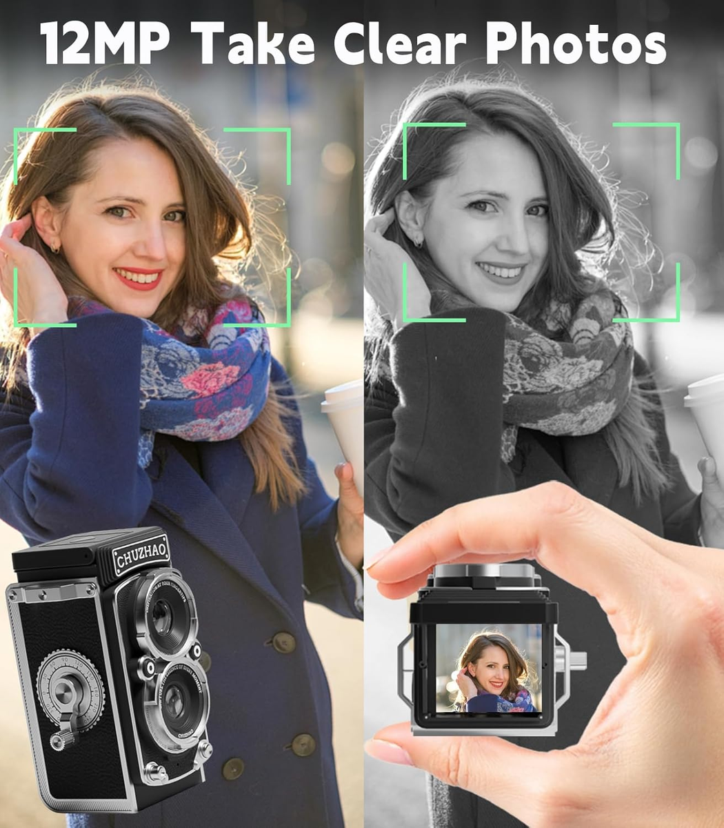 CHUZHAO Vintage Mini Digital Camera, Portable TLR Style CHUZHAO Vintage Mini Digital Camera, Portable TLR Style