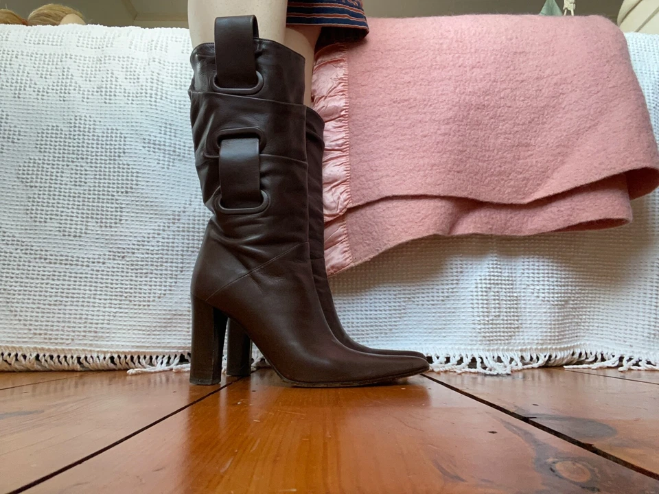 Botas Bottega Veneta Cuero Marrón Hebilla 37.5 Foto 2 de 4