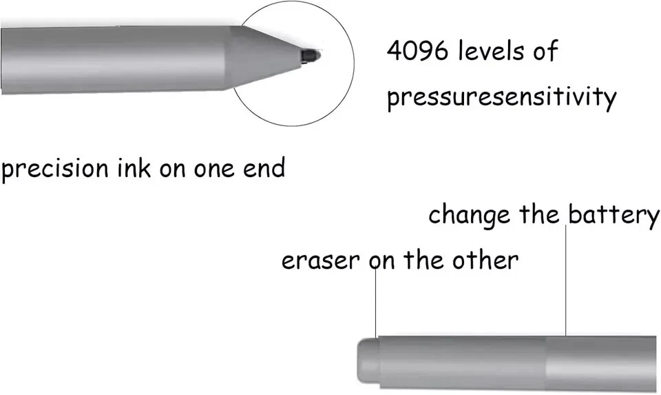 Genuine Microsoft Pen for Surface Pro 7 Pro 6  5  4  3  Book Surface Go-Platinum - Image 4 of 4