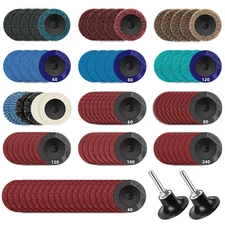 108Pcs Sanding Discs Set 2 Inch Quick Change Disc with 1/4 Inch Holder Surfac...