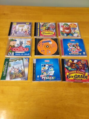Children Educational Software w/Playskool, Caillou, Jump Start, Disney Lot Of 9