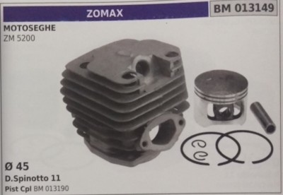 Complete Cylinder and Piston for Chainsaw Zomax ZM 5200 Ø 45 | eBay