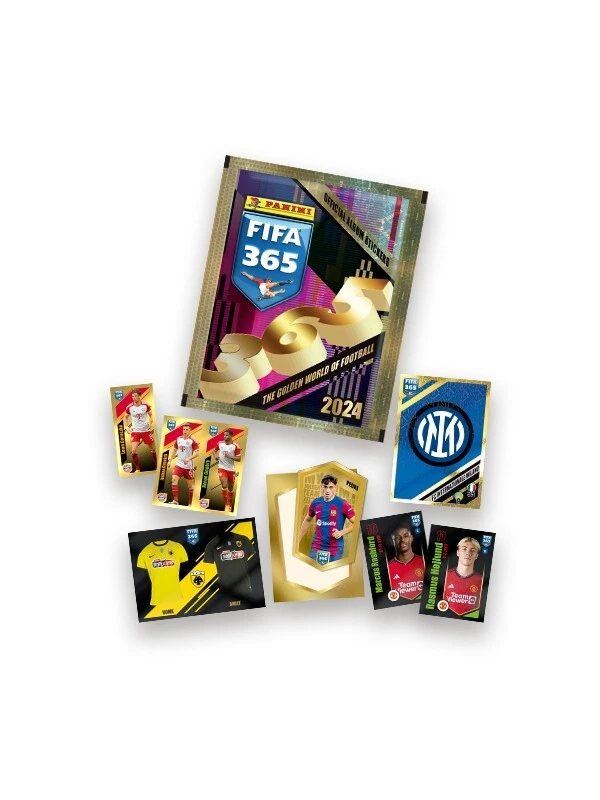 The Golden World Of Football Panini Fifa 365 2024 Sticker Album + 20 packets