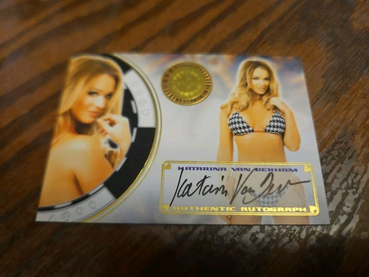 Benchwarmer 2014 Vegas Baby Katarina Van Derham Autograph Gold Foil #65 Playboy