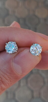 1.8 ct GIA E/F VS1 natural round diamond studs 4prong platinum push back