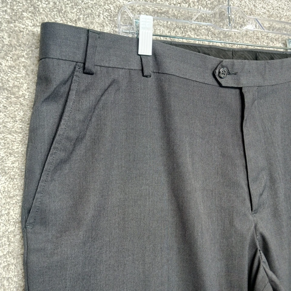 George 裤子男式 46X30 黑色高腰涤纶婚礼工作礼服裤 — 第 3/4 张图片