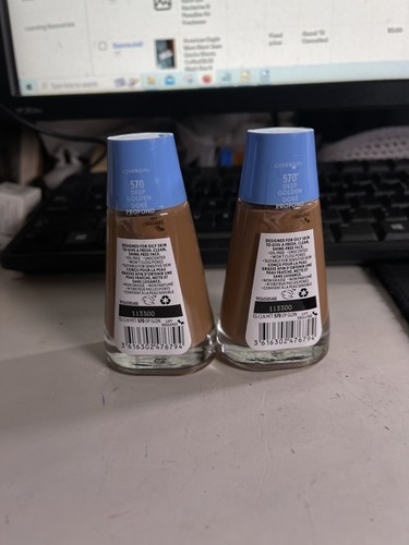 LOT OF 2 COVERGIRL Clean Matte Liquid Foundation # 570 Deep Golden - Picture 2 of 3