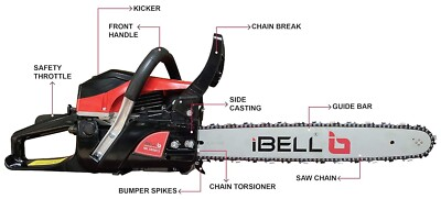 #ad Petrol Chainsaw 5858CS 2.4KW 3.2HP 58cc 18inch Guide Bar and Chain Free Ship $332.41