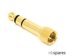 1/4" 6.35mm to 3.5mm DJ Headphone Adapter Gold With Screw Thread