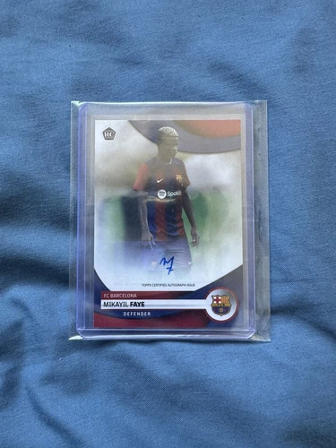 TOPPS BARCELONA TEAM SET 2023 2024 AUTO AUTOGRAPH MIKAYIL FAYE ROOKIE