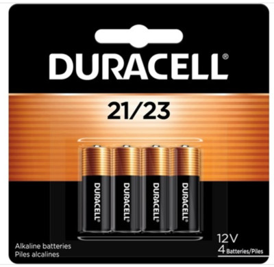 Duracell Specialty Alkaline Batteries, 21/23, 12 V, 4/pack