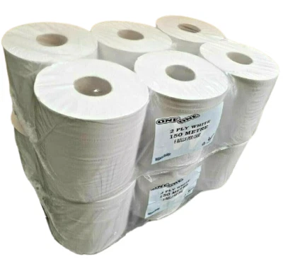 ONEONE 12 White Centrefeed 150M 2 Ply Industrial Grade Kitchen Roll Cleaning Paper