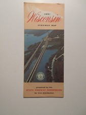 1961 WISCONSIN HIGHWAP MAP GOOD SHAPE