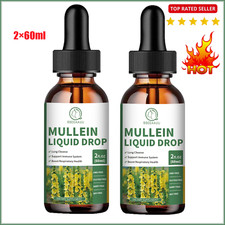 2 60ml Mullein Drops for Lungs, Detox and Cleanse Mullein Extract Supplement