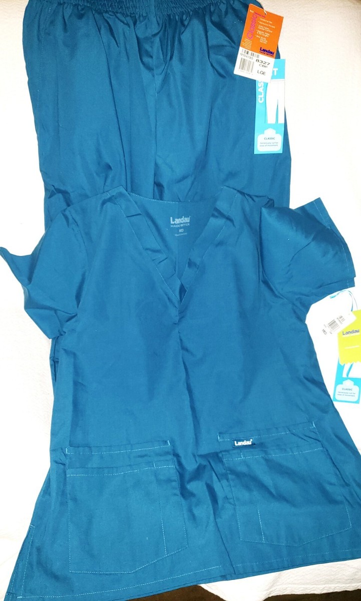 New With Tags Landau Scrub set Size Large Pants and Medium V Neck