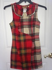 NWT Princess Vera Wang Sleeveless Plaid Sleeveless Shift Dress 0