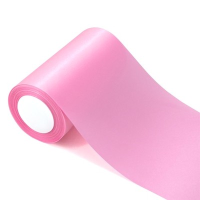 6 inch Baby Pink Satin Ribbon, 24 Yard Long Solid Fabric Ribbon for Wedding B...