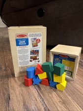 Melissa  Doug Shape Sorting Cube w/ 12 Shapes, wooden puzzle box w/ 3 puzzles